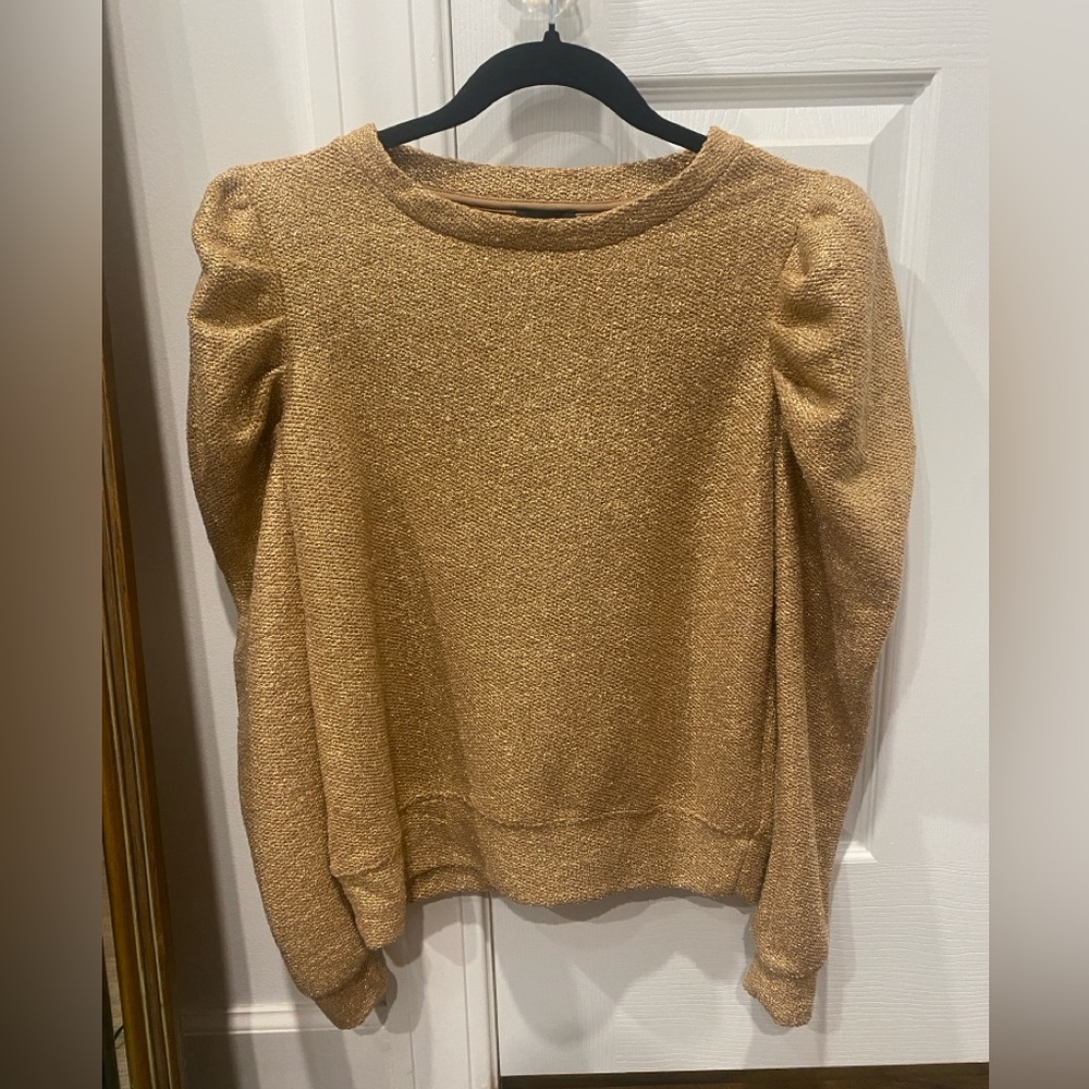 Express Gold Puff Sleeve Sweater